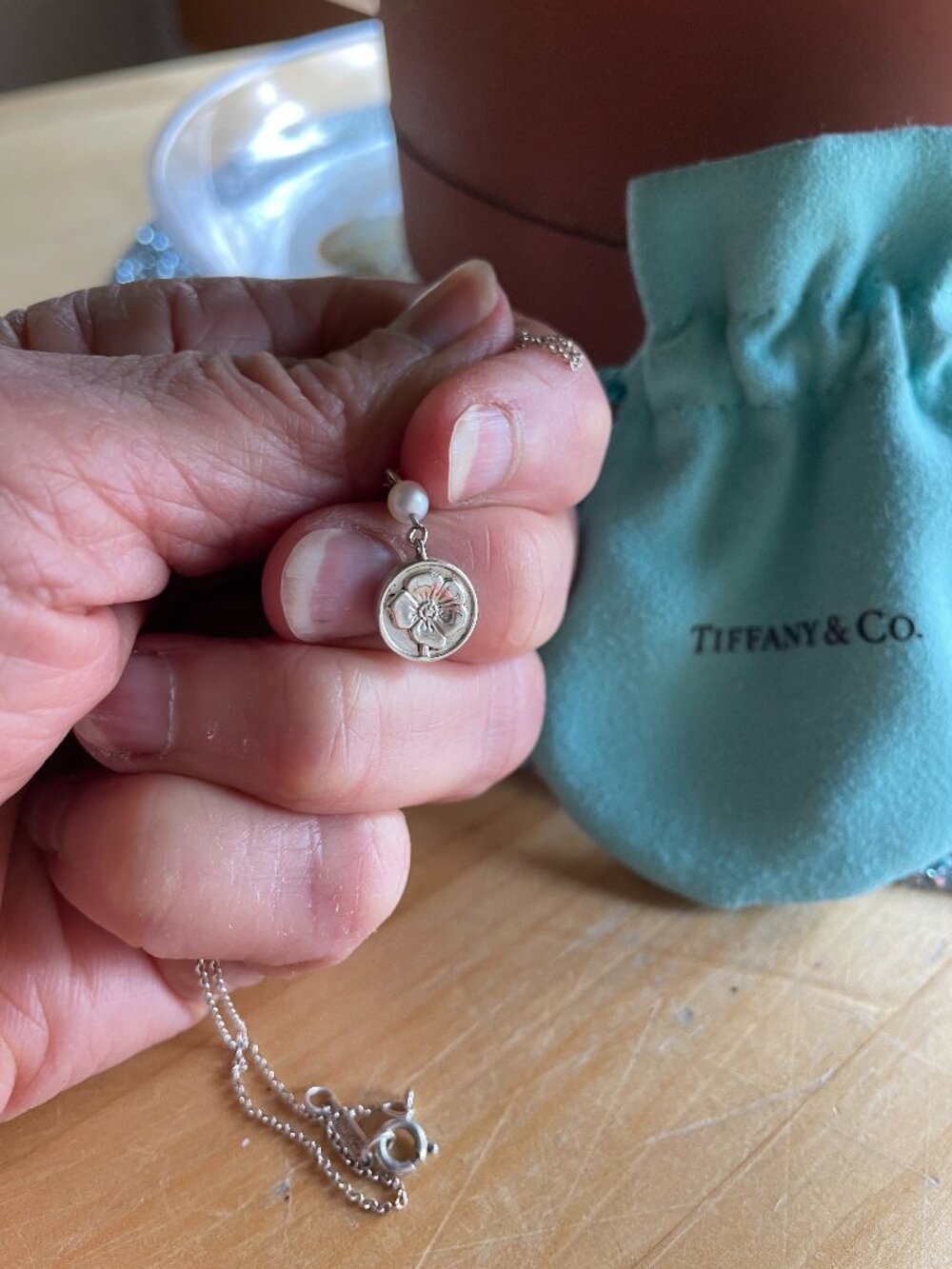 Tiffany and Co. pearl and silver necklace